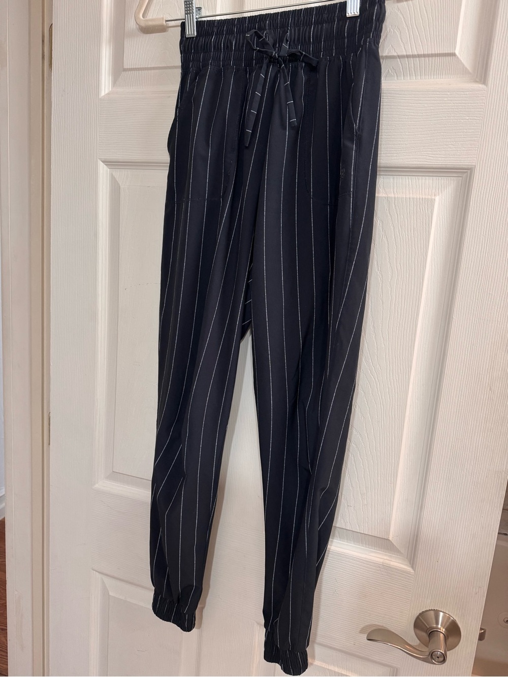 Albion Navy Pinstripe Drawstring Joggers